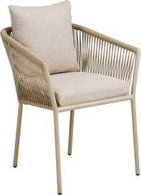 Sedia da esterno beige in metallo/in imbottito Salerno – House Nordic