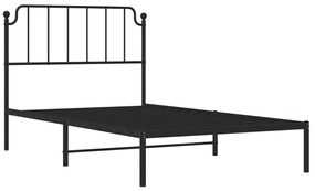 Giroletto con testiera in metallo nero 107x203 cm