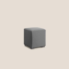 Cube pouf in tessuto morbido smacchiabile T05 antracite