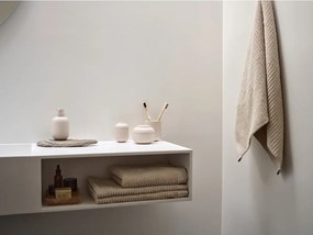 Organizer da bagno beige in gres per dischetti di cotone Sensu – Zone