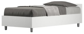 Letto singolo senza rete, con rete e contenitore 80x200 Nuamo, Bianco Frassino / Contenitore