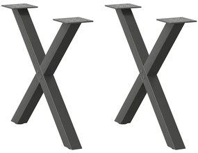 Gambe Tavolino Caffè A X 2 Pz Antracite 60x(42-43) Cm Acciaio /
