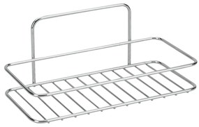 Mensola da bagno da appendere/senza foratura color argento lucido in acciaio Luxy – Metaltex