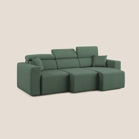 Orwell divano con 3 sedute estraibili in microfibra smacchiabile T11 verde