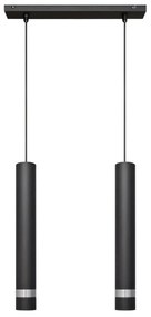 Lampadario LED a cavo TUBA 2xGU10/4,8W/230V nero/cromo lucido