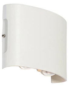 Lampada da parete per esterni bianca con LED 4 luci IP54 - Silly