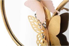 Specchio da parete con decoro Farfalle rosa-oro, 81 x 52,5 cm - Mauro Ferretti