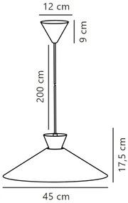 Nordlux - Lampadario a sospensione con filo DIAL 1xE27/40W/230V diametro 45 cm nero