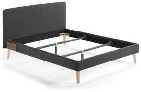 Kave Home - Fodera per letto Dyla nero per materasso da 150 x 190 cm