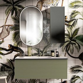 Mobile sottolavabo e lavabo Pixel per vasca centrale verde salvia L 120 x H 40 cm 1 cassetto