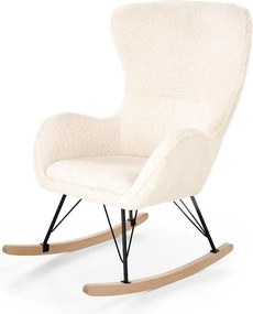 Poltrona a dondolo Liberto 2 crema/nero-naturale - H106 cm