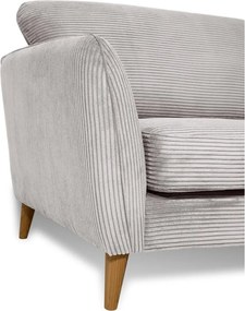 Divano in velluto a coste grigio chiaro 206 cm Paris - Scandic