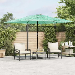 Ombrellone Giardino Con Palo İn Acciaio Verde 290x290x238 Cm /