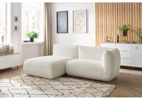 Divano angolare in velluto a coste bianco (angolo sinistro) Lecomte - Bobochic Paris