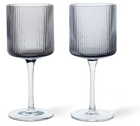 ferm LIVING - Ripple Bianco Wine Glasses Set of 2 Smoked Grigio ferm LIVING