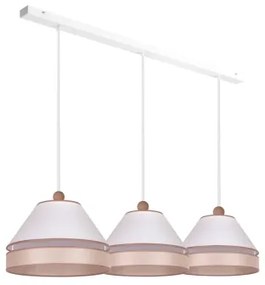 Duolla - Lampadario a sospensione con filo AVIGNON 3xE27/15W/230V bianco/beige