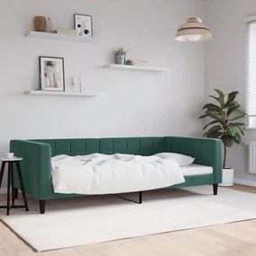 Letto Da Giorno Verde Scuro 100x200 Cm İn Velluto /
