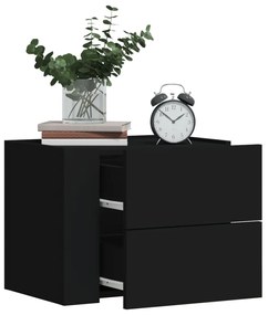 Comodino A Muro Nero 45x30x35 Cm /