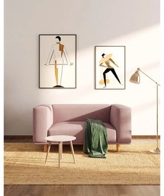 Poltrona relax rosa in tessuto bouclé Kukumo - Ame Yens