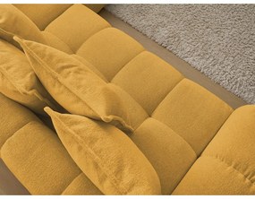 Divano angolare color senape allungabile e con contenitore (penisola a destra/a L) con rivestimento in ciniglia Everest – Bobochic Paris