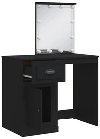 Toeletta con luci led nera 90x42x132,5 cm
