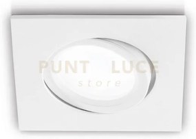 Gfa051- faretto quadrato in alluminio orietabile colore bianco 8,4c...