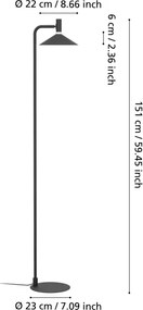 Eglo 902186 - Lampada da terra LED RGBW dimmerabile CONOMAVILLA-Z LED/7,5W/230V nero