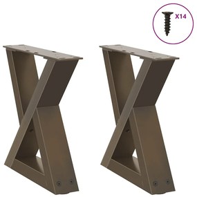 Gambe Per Tavolino 2 Pz Naturale 40x(30-31,3) Cm İn Acciaio /