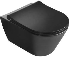 Sapho - Sedile per WC SoftClose AVVA SLIM nero opaco