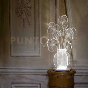 Lampada da tavolo margot rosa in cristallo acrilico decorato led 42...