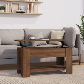 Tavolino Salotto Rovere Marrone 101x49x52 Cm Legno Multistrato /