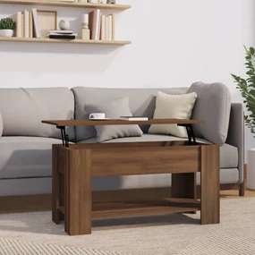 Tavolino Salotto Rovere Marrone 101x49x52 Cm Legno Multistrato /