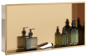 Nicchia Per Doccia Oro Spazzolato 62x32x9cm İn Acciaio Inox /