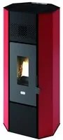 stufa a pellet titti kw 6,3 con telecomando colore rosso vit47297