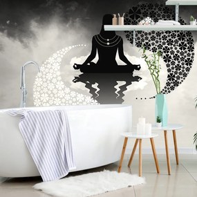 Carta da parati – Yoga yin e yang bianco e nero