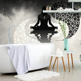 Carta da parati – Yoga yin e yang bianco e nero