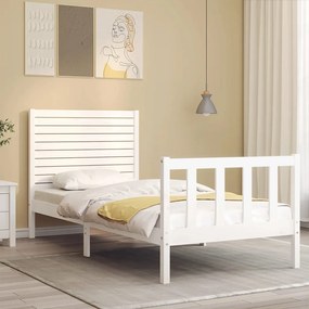 Giroletto con testiera bianco small single legno massello