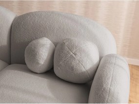 Divano angolare grigio (con penisola a destra/con chaise lounge) con rivestimento in bouclé Orbit – Ropez