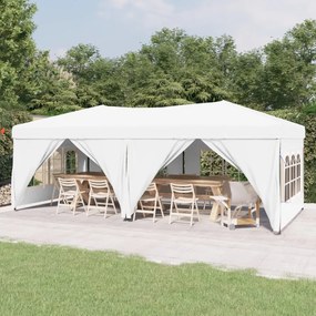 Tenda Per Feste Pieghevole Con Pareti Laterali Bianco 3x6 M /