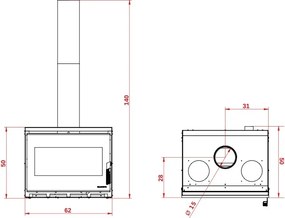 Caminetto A Legna 62x50x50 Alte Prestazioni Canalizzabile 9kw Palazzetti Ecopalex Gtm70