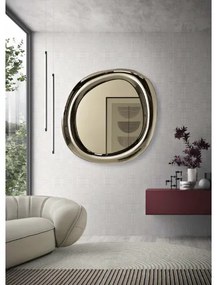 Specchio sagomato MOVE 108x120 cm con cornice curva Bronzo