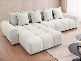 Divano angolare bianco (con penisola a sinistra/con chaise lounge) Albane – Ropez