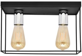 Plafoniera FINN 2xE27/15W/230V nero/cromo