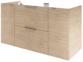 Mobile da bagno sospeso sotto lavabo L 120 x H 64 x P 48 cm rovere lucido, 2 cassetti 2 ante SENSEA Neo Frame