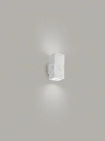 Quarondo applique 2 luci alluminio quadrato colore bianco doppia em...