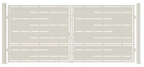 Cancello manuale con serratura elettrica Privacy in ferro, apertura centrale, L 408.5 x H 180 cm, di colore bianco