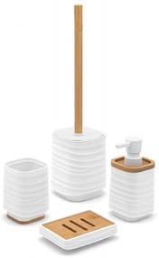 Set 4 Accessori D'Appoggio Feridras "Alabama" Bianco/Bambù