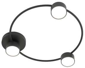 Plafoniera Moderna Zeus Acciaio Nero 3 Luci Gx53 Ip20