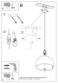 Lampada a Sospensione in Cemento PABLITO E27 Grigia