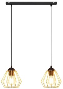 Lampadario a sospensione con filo AGAT 2xE27/15W/230V oro/nero
